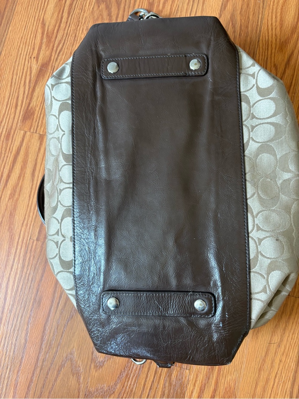 Coach F13740 Soho Pleated Signature Jacquard Hobo Satchel Brown Khaki Y2K - Picture 5 of 7